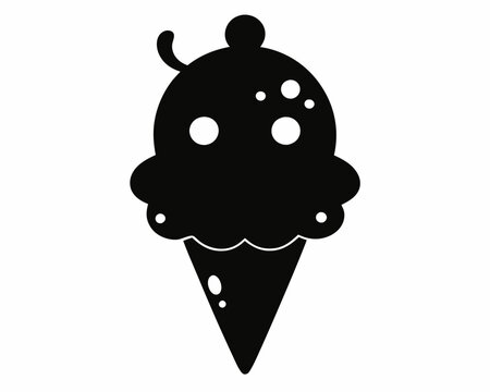 recommend clip art: Kawaii Cute Ice Cream cone silhouette vector,Cute Ice Cream silhouette, Ice Cream  vector