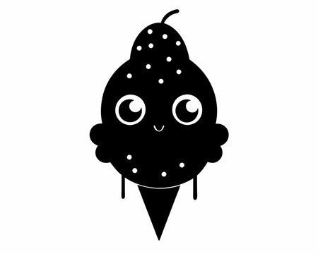 recommend clip art: Kawaii Cute Ice Cream cone silhouette vector,Cute Ice Cream silhouette, Ice Cream  vector