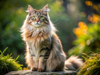 Obraz premium Femmes fatale of the meadow, she reigns supreme with her fluffy coat, tufted ears, and bushy tail, a