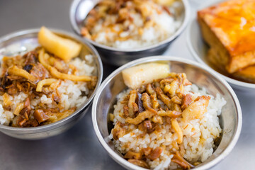 Taiwanese cuisine sweet soy sauce minced pork rice