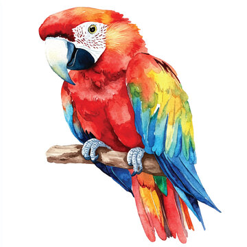 recommend clip art: Parrot watercolor clipart illustration isolated