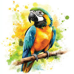 Parrot watercolor clipart illustration isolated © yuniazizah