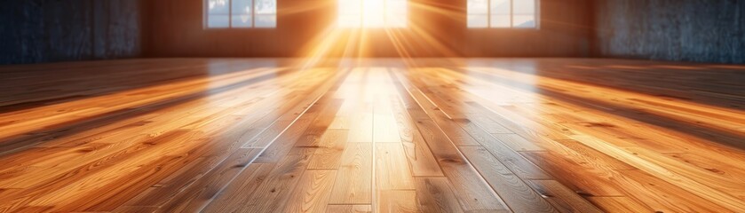 Sunlight Shining Through Window Onto Wooden Floor