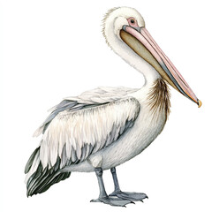 Pelican watercolor clipart illustration isolated