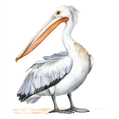 Pelican watercolor clipart illustration isolated