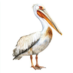 Pelican watercolor clipart illustration isolated