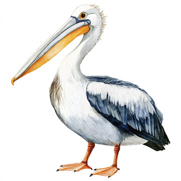 recommend clip art: Pelican watercolor clipart illustration isolated