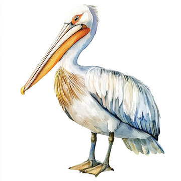 recommend clip art: Pelican watercolor clipart illustration isolated