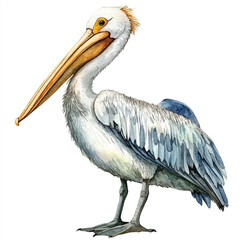 Pelican watercolor clipart illustration isolated