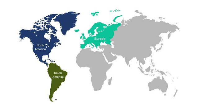 world map illustrating the continents with clear labels for North America, South America, Europe, Africa, Asia, and Oceania, educational and visually engaging map is ideal for geography lessons