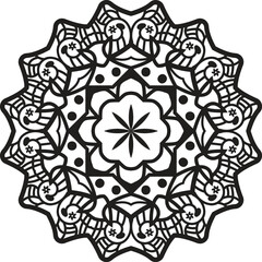 Circular pattern simple Mandala. Mehndi style. Figure mandala for coloring. Round Ornament Pattern. Coloring book page.