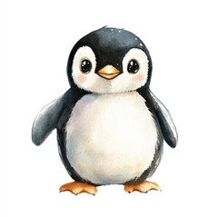 Penguin watercolor clipart illustration isolated