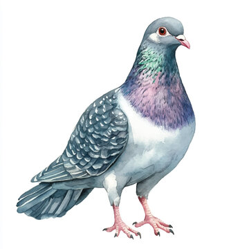 recommend clip art: Pigeon watercolor clipart illustration isolated