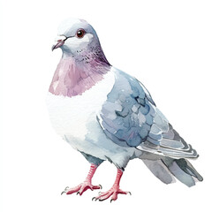 Pigeon watercolor clipart illustration isolated