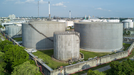 Aerial view Oil and Gas refinery plant Industrial petrochemical industry, Oil and gas refinery...