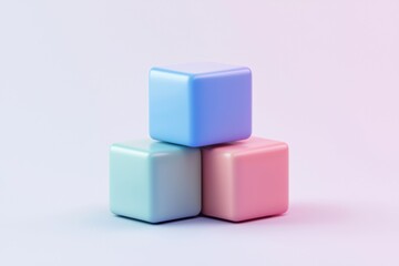 Obraz premium Colorful Cubes on a Pastel Background.