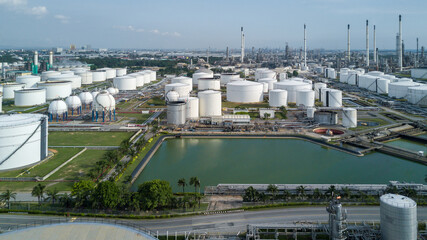 Aerial view Oil and Gas refinery plant Industrial petrochemical industry, Oil and gas refinery...