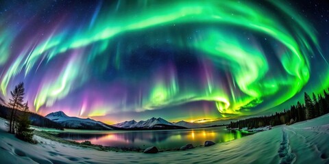 A dramatic and intense geomagnetic storm in the night sky , Aurora borealis