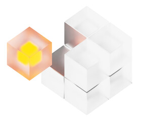 Futuristic 3D Render cubes Conceptual representation of innovation