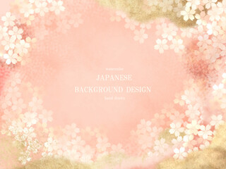 桜, 水彩, 花, 和, 年賀状, 和風, ベクター, 背景, フレーム, イラスト © surface Change