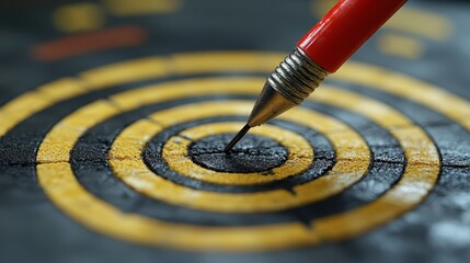 Red Dart in Bullseye Close up