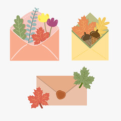 Fall autumn theme letter leaves envelopes 
