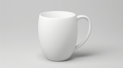 Fototapeta premium A sleek mug mockup displayed against a light gray backdrop, perfect for showcasing your creative designs in a professional manner.