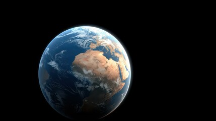 Fototapeta premium A stunning view of Earth from space, showcasing its vibrant colors and unique features against a black backdrop.