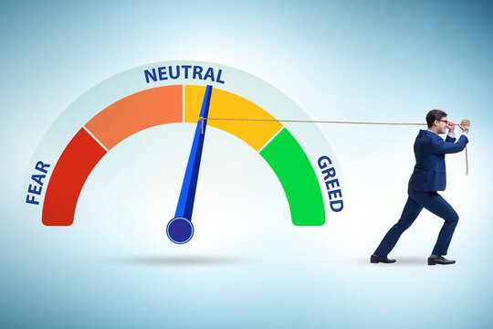 Fear and greed investor behaviour concept