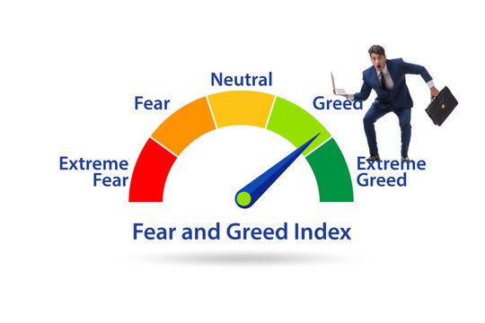 Fear and greed investor behaviour concept