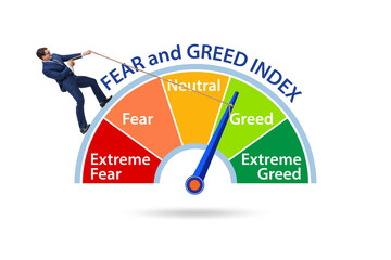 Fear and greed investor behaviour concept