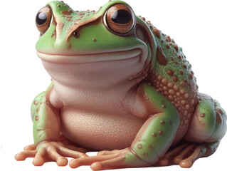 Green Frog Squat and Look Forward Illustration