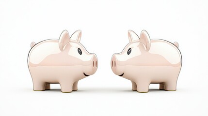 Obraz premium Cute Piggy Banks for Savings and Financial Planning