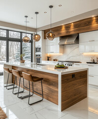 Minimalist kitchen featuring clean white cabinetry, sleek countertops, and modern appliances.