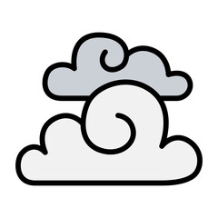 Cloud curl, fantasy cloud, oriental cloud, chinese cloud icon