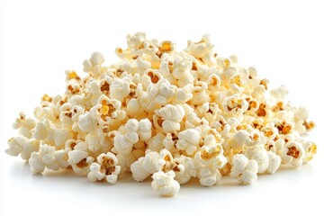 Popcorn Pile Isolated on White Background.