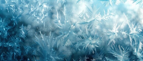 Beautiful Frost Patterns on a Winter Window