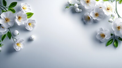 Elegant White Flowers on Soft Background