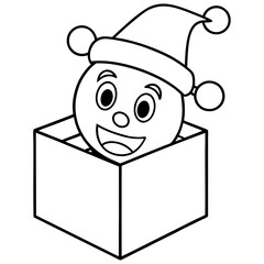 Santa haed character with a gift
