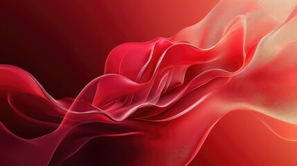 Obraz premium Abstract red forms with gradient transitions and dynamic curves creating a sense of movement and energy