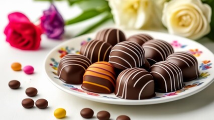  Deliciously decorated chocolate truffles ready to be savored