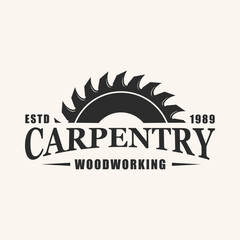 carpentry vintage art design logo vector illustration.