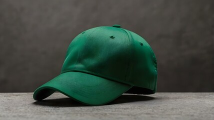 Blank green cap mockup for design presentation

