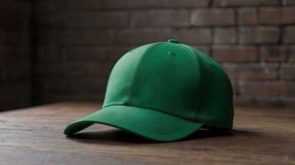Blank green cap mockup for design presentation
