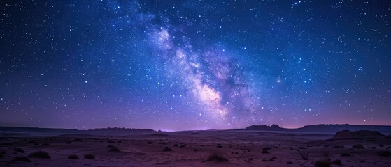Stunning Milky Way Over Desert Landscape at Night