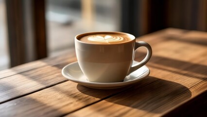 Fototapeta premium A moment of calm with a frothy coffee
