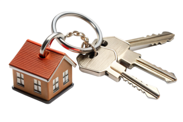 keys with house isolated on a white background