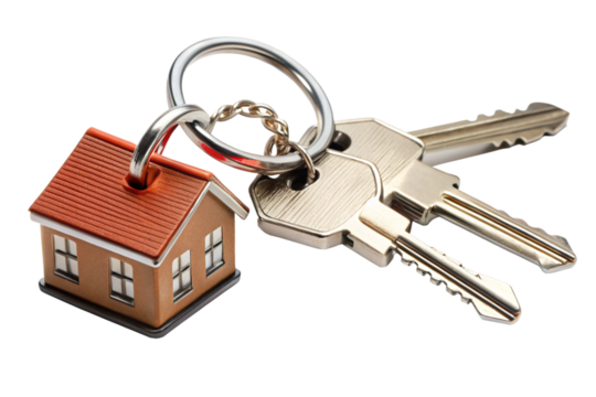 keys with house isolated on a white background