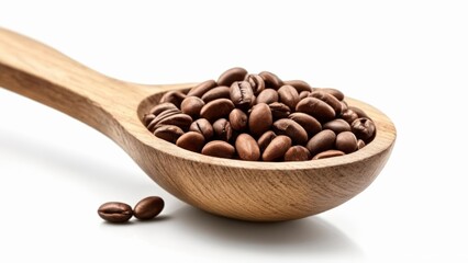 Fototapeta premium Freshly roasted coffee beans in a wooden bowl
