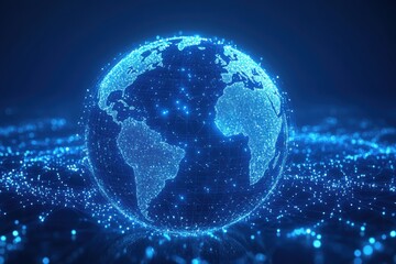 Obraz premium Digital Earth Globe with Network Connections